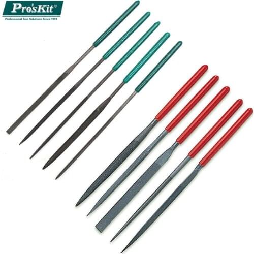ProsKit 8PK-605A 8PK-605L 5pcs/lot Needle File Set Precision Rasp Group For Metal Glass Stone Jewelry Wood Carving Craft