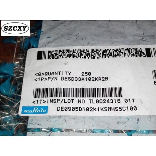 New and original 250PCS DESD33A102KA2B 1000V 102 1NF 0.001UF High voltage capacitor