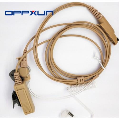OPPXUN yellow Color Covert Acoustic Tube Earpiece Headset Mic for Motorola GP328Plus GP344 GP388 walkie talkie