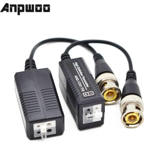 Anpwoo 2PCs 3000FT Distance UTP Video Balun Twisted CCTV Balun Passive Transceivers BNC Cable Cat5 CCTV Adapter