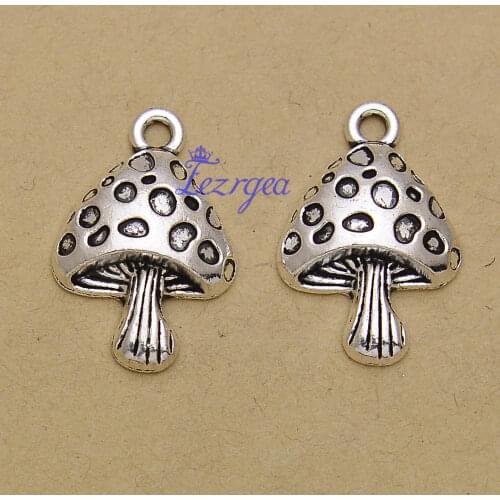 20pcs/lot--25x17mm, Mushroom chams, Antique silver plated Mushroom charms,DIY supplies, Jewelry accessories
