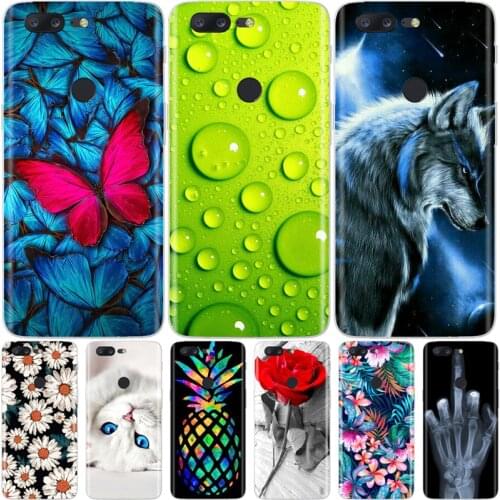 Silicone Case For Oneplus 5T Soft TPU Flower Animals Phone Case For One Plus 5 5T Coque Cover For Oneplus 5 T Full Bumper Funda