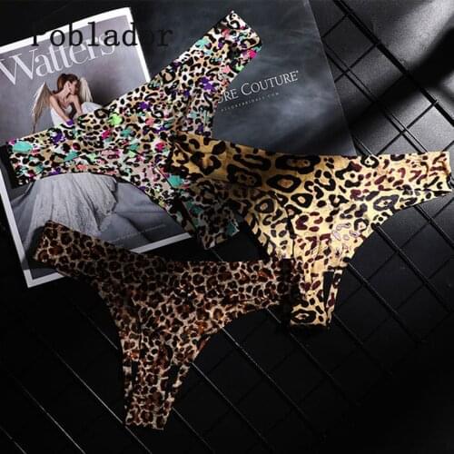 G-string Panties Leopard Thongs Womens Underwear Sexy Panties Female Underpants Thong Seamless Pantys Lingerie M-XXLBikinis