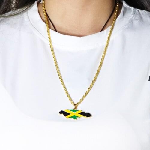 TOPPUFF Gold Color Metal Chain Necklace with Jamaica Element Pendant for Men Women Smoker Smoking & Tobacco Accessories