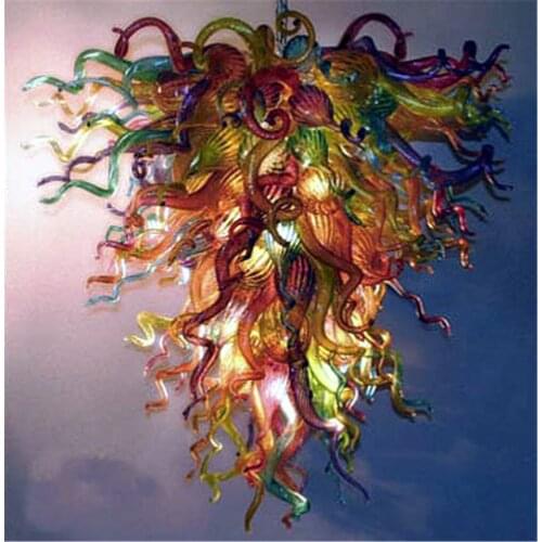 Home Decoration Energy Saving Chihuly Style Murano Glass Hanging Chain Chandelier