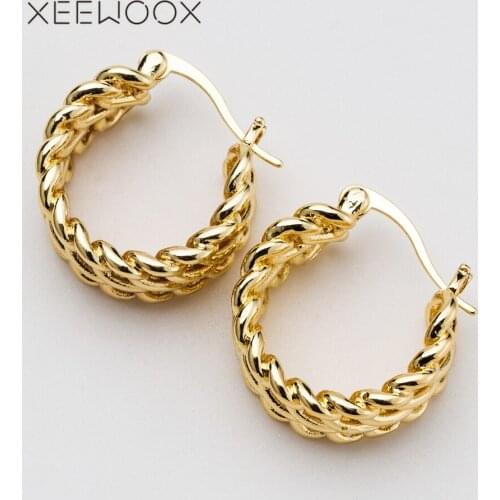 XEEWOOX 2019 Vintage loop Dangle Earrings For Women Gold Color Rock Punk Round Circle Dangle Earring Party Gifts wholesale Gift