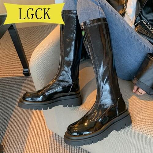 Plus Size 34-39 NEW Genuine Leather Ankle Boots for Women Motorcycle Boots Women Platform Boots Thick Heel Winter Shoes Booties