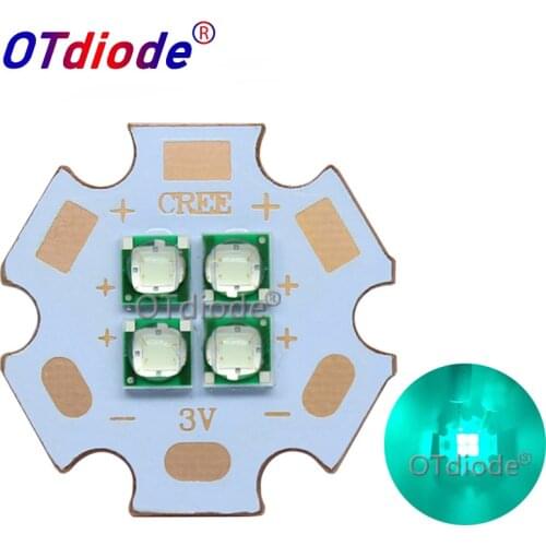 10W-12W Epileds 3535 Cyan Color 495-500nm 4Chips 4LEDs Multi-Chip 3V6V12V High Power LED Emitter Diode with 20mm Copper PCB