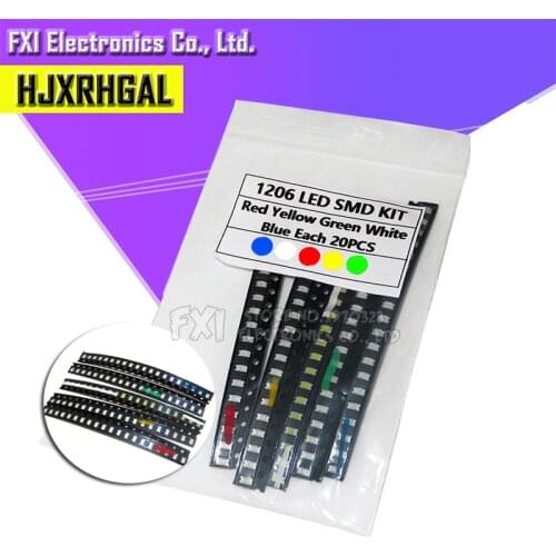 100pcs 1206 SMD LED light Package LED Package Red White Green Blue Yellow 1206 led in stock new original