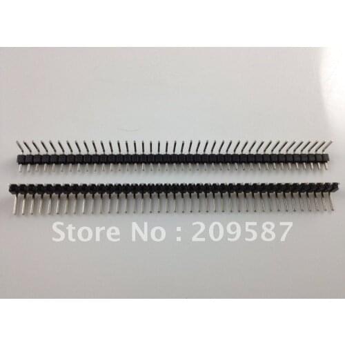 100pcs 1x40 Pin 2.54mm Right Angle Single Row Male Pin Header Connector