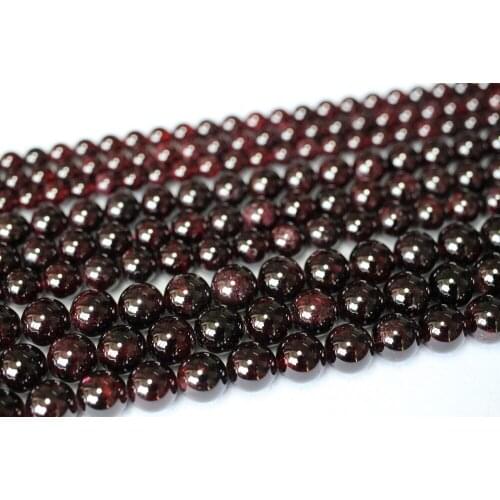 2 strand natural 6-12mm Red garnett smooth round loose beads