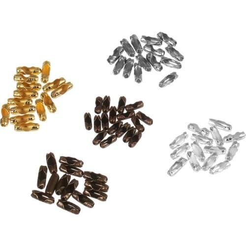200pcs/lot 1.5 /2 /3.2 mm Crimps Ends Beads Ball Chain Connector Clasp For DIY Findings Necklace Bracelet Jewelry Making