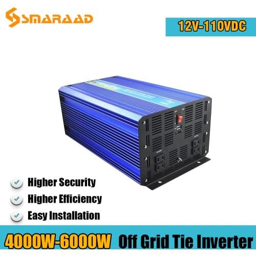 4000W 5000W 6000W Single Phase Pure Sine Wave Off Grid Inverter For Wind System Wind Turbne 12V~110V DC 100~240VAC Output