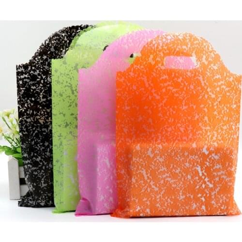 50pcs- Free shipping Thicken Lovely Floral Gift Bag with Handle Plastic Shopping bag for Wedding Party Gift Wrap