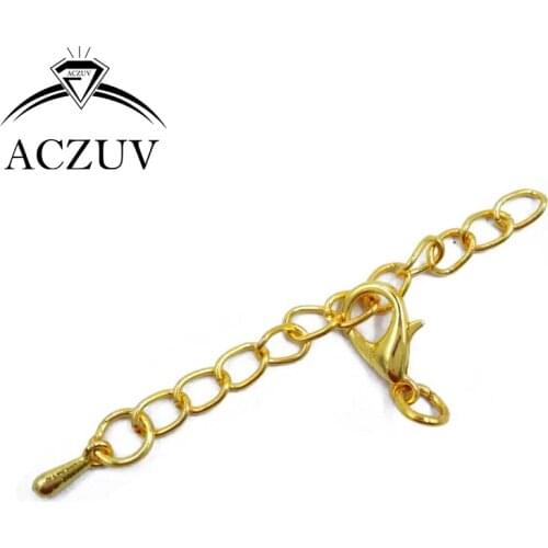 500pcs Gold Plated with 12mm Lobster Clasps Bracelet and Necklace End Extender Chain Jewelry Findings DIY Accessories ETC005