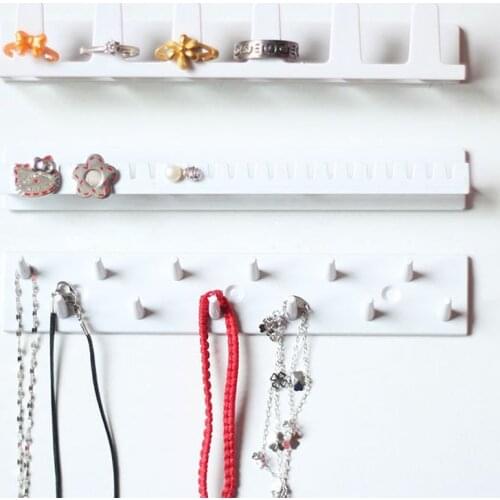 9 Pcs Self Adhesive Wall Hanging Jewelry Storage Hooks Jewelry Display Organizer Rack Earring Ring Necklace Hanger Holder Stand