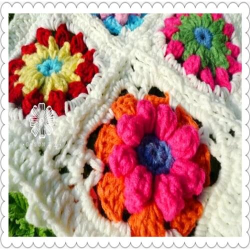 Free shipping European design cotton knitted cushion for home decor 3D flowers cushion pad for sofa table towel colorful mat