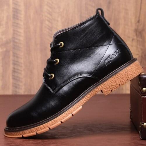 Mens Boots Winter Warm Men Boots Lace Up Versatile Male Leather Shoes Business Ankle Boot Big Size Footwear fgv5