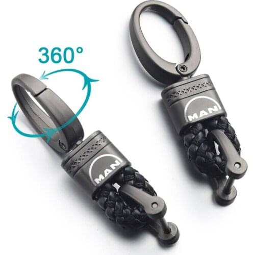 NEW Braided rope car key chain For MAN TGX TGM TGA TGS TGE Rotatable horseshoe buckle Mens gifts Car Keychain Accessories