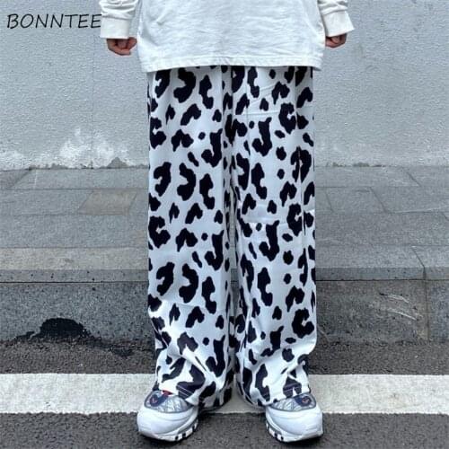 Casual Pants Women Wide Leg Trousers Design Full Length LOOSE Summer Elastic Printed Femme Streetwear Fashion Daily Soft Ins New