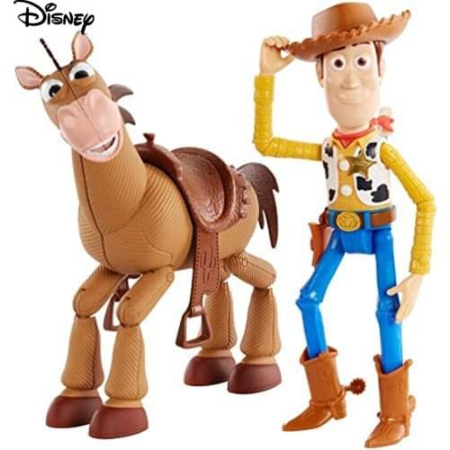 Disney Pixar Toy Story 4 Woody and Bullseye Action Figure Toy Original Woody Character Movable Collectible Figure Models GDB91
