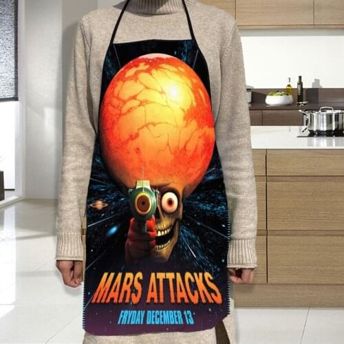 Mars Attacks Apron Oxford Cloth Waterproof Men/Women Kitchen Apron Household Cleaning For Home And Kitchen Accessories
