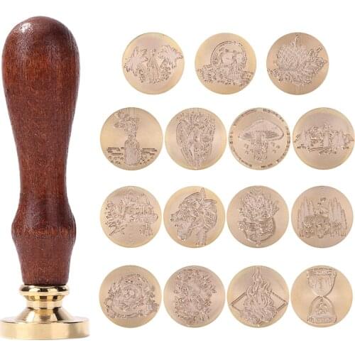 Retro Wood Stamp Head Plant Sealing Wax Seal Replace Copper Head Hobby Decor Tool Wedding Invitations Card Decoration DIY Craft