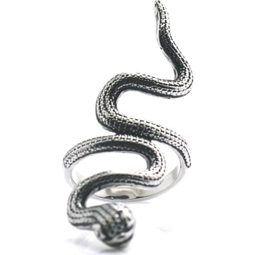 Unisex 316L Stainless Steel Punk Gothic Snake Ring