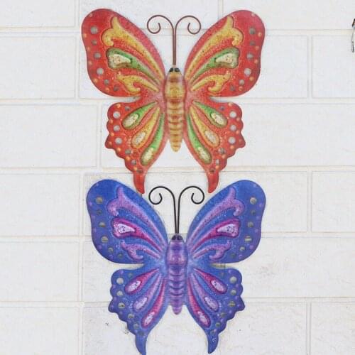 Wrought Iron Butterfly Wall Hanging Art Wall Decoration Insect Biology Teaching Specimens DIY Garden Restaurant Wall Art Decor
