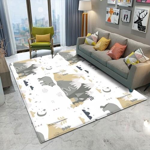 Hot Selling Modern Art Soft Cartoon Bear Baixue Childrens Flannel Carpet Childrens Room Anti-slip and Anti-fouling Carpet&Rug