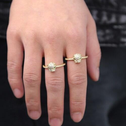 Minimal Tiny Cute Animal Leopard Engagement Band Clear CZ Rings For Women 2021 Hot Fashion Luxury Classic Leopard Charm Jewelry