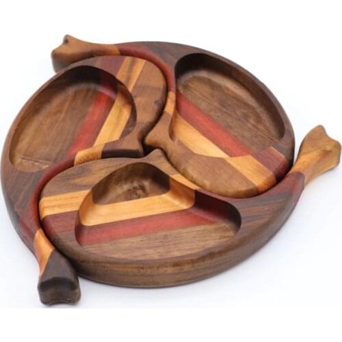 2021 New -Natural Wood Color Three Fish Cookie Holder -Tableware Cookie Plates -Kitchen Accessory -Stylish Design -Free Shipping