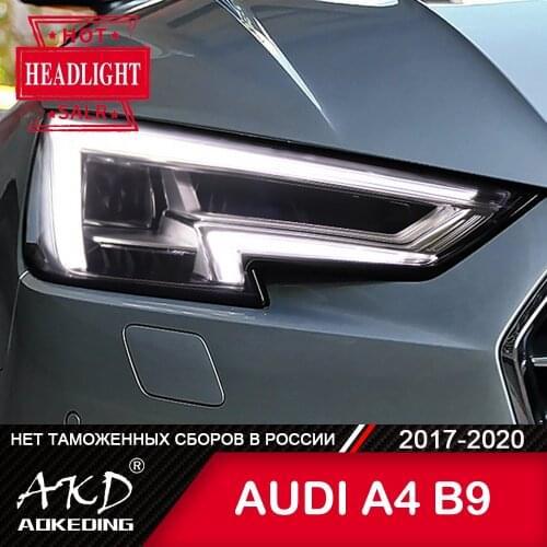 For Car AUDI A4 B9 Head Lamp 2017-2020 Car Accessory Fog Lights Day Running Light DRL H7 LED Bi Xenon Bulb A4L RS4 Headlights