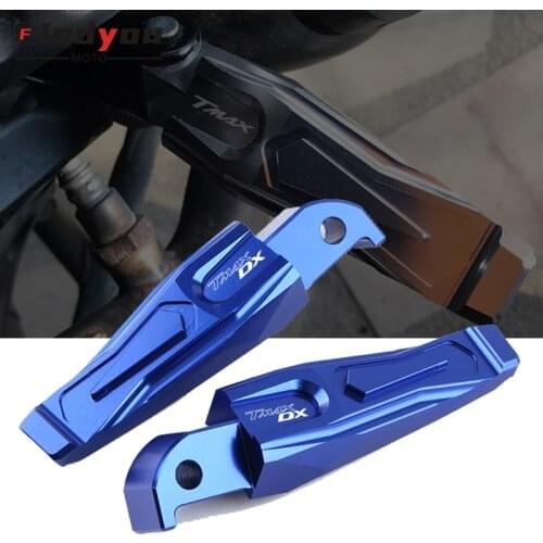 LOGO Tmax DX / SX Motorcycle Passenger Footrests Rear Foot Pegs Rests For Yamaha Tmax 530 T-max Tmax530 DX/SX 2017 2018 2019