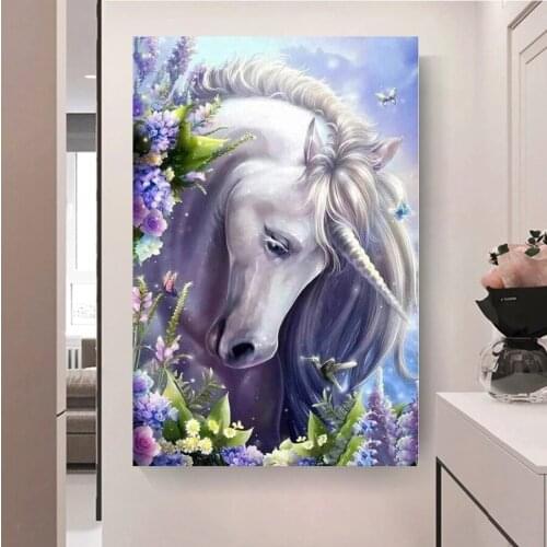 Full Square Diamond Painting Kits Unicorn Flowers Diamond Embroidery Cross Stitch Puzzle Art 5D DIY Mosaic Handmade Gift I49
