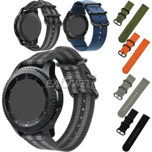 20mm Woven Nylon WatchBand For Garmin Approach S40 245M Samsung Galaxy Watch 42mm Replacement Bracelet Wrist Strap Quick Release