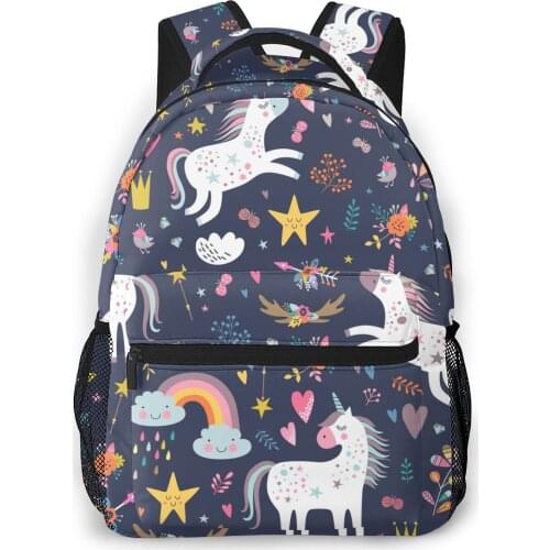 2021 OLN Backpack Women Shoulder Bag Unicorn And Cloud Fashion School Bag For Teenage Girl Backpacks Travel Bag
