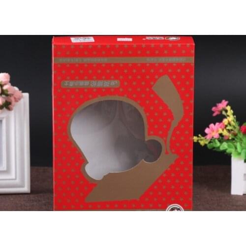UV Protected CMYK printing Red paper box with PVC window custom packaging box ---DH10473