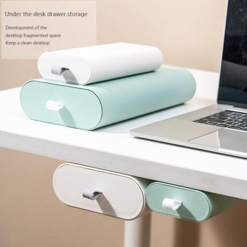 Self-adhesive Under-desk Storage Box Desk Office Study Stationery Storage Box Kitchen Drawer Sundries Box Desk Finishing Box