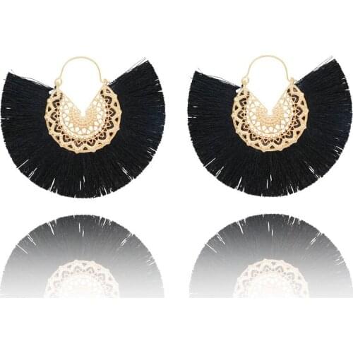 Tassel Earrings For Women Fashion Drop Earrings Jewelry Earrings Punk Hollow Carved Gold Plated Earring Bohemian Round Earings