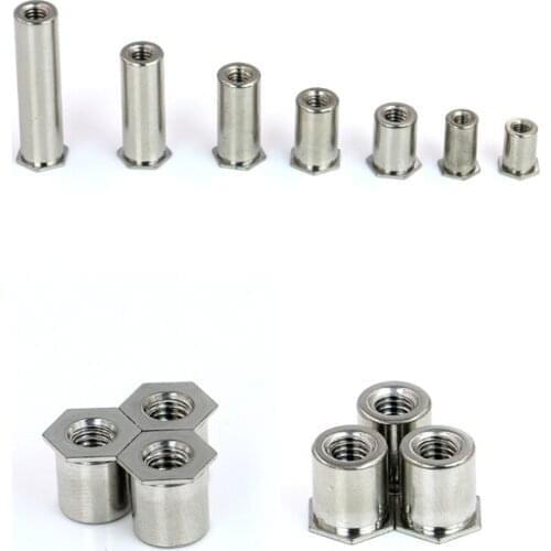 SOS-440-4/6/8/10/12/14/16/18/20/22/24 Thru-Hole Threaded Self-Clinching Standoffs ,Stainless Steel, Passivation