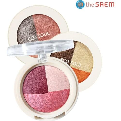 The SAEM Eco Soul Triple Dome Shadow 5.5g 3 colors Glitter eyeshadow palette long lasting waterproof eye shadows Korea Cosmetics