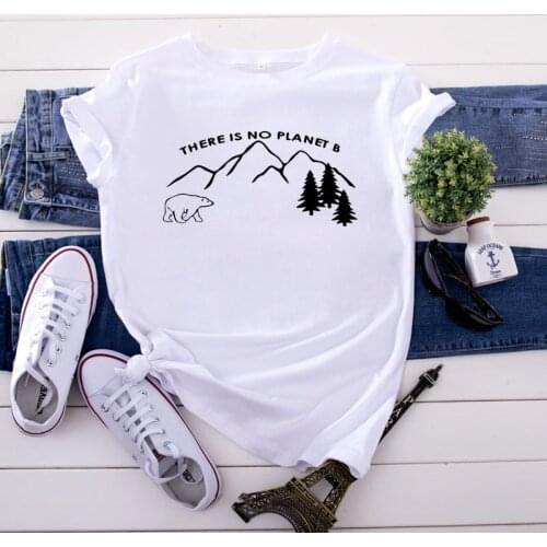 There Is No Planet B Printed Streetwear Casual Short Sleeve T-shirt Women