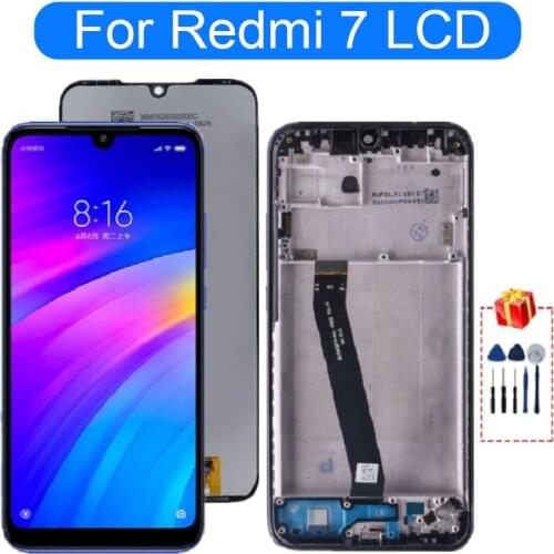 For Xiaomi Redmi 7 LCD Display Touch Screen With Frame Digitizer Assembly For Redmi 7 M1810F6LG Screen Replacement Parts
