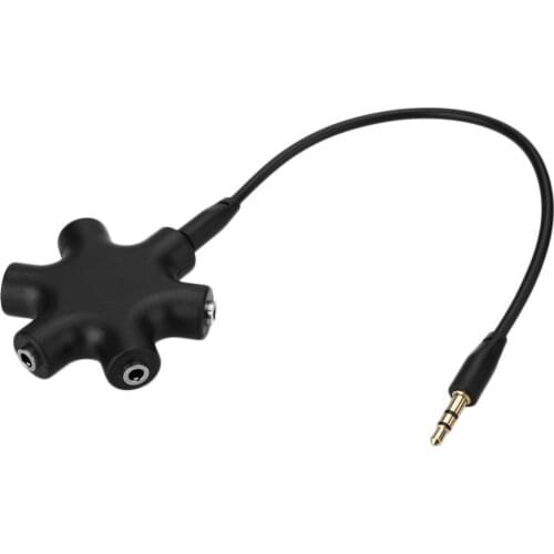 1pcs Hot Sale 3.5mm Jack 6 Multi Port Aux Headphone Splitter Audio Cable Adapter Converter