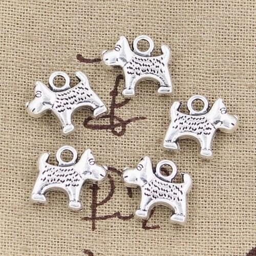 10pcs Charms Dog Dalmatians 13x14mm Antique Bronze Silver Color Pendants Making DIY Handmade Tibetan Finding Jewelry