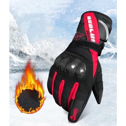2018 100% Waterproof New Arrival Carbon Fiber Motorcycle Gloves Winter Keep Warm Alpine Stars Guantes Moto Invierno M-XXL