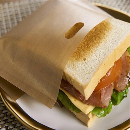 5pcs/Set Toaster Bags for Grilled Cheese Sandwiches Baking Pastry Tools Reusable Non-stick Baked Toast Bread Bags