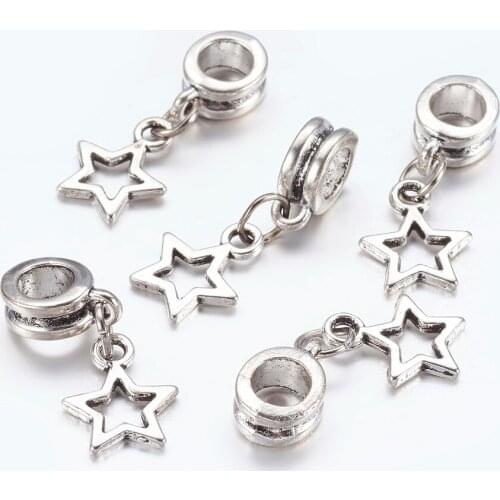 5pcs/lot European Animal Star Feather Charms Lobster Clasp Pendants DIY Jewelry for Bracelet Necklace Making Accessories