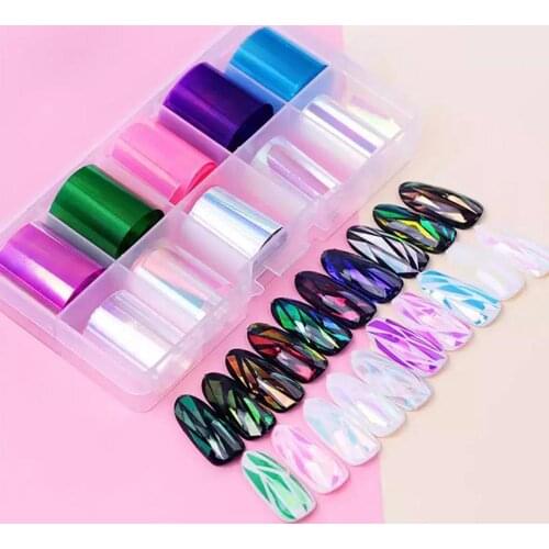 Aurora Ice Cube Nail Foil Self-Adhesive Nails Film Paper Self-Adhesive Nails Film Aurora Ice Cube Nail Foils 14.5*10cm